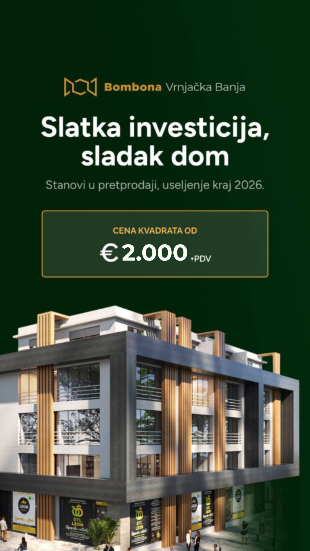 Prodaja stanova cena 2000e/m2 Vrnjačka Banja